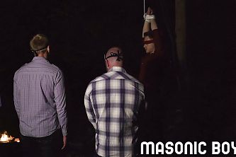 MasonicBoys Initiate Cole Blues genitalia massaged by DILF